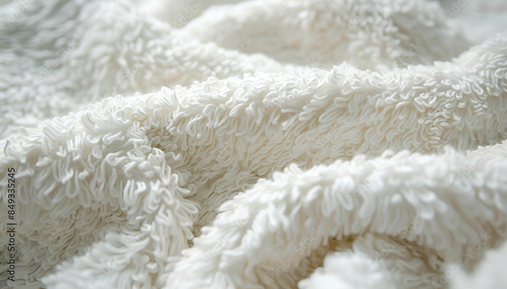 Fluffy and Absorbent This closeup image reveals the thick and fluffy nature of terry cloth Fluffy and Absorbent This closeup image reveals the thick and fluffy nature of terry cloth