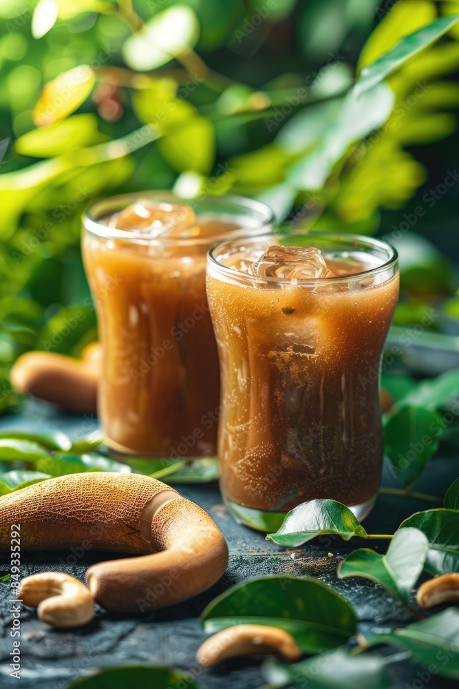 cool tamarind cocktail on the table. Selective focus cool tamarind cocktail on the table. Selective focus