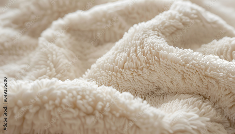 Fluffy and Absorbent This closeup image reveals the thick and fluffy nature of terry cloth Fluffy and Absorbent This closeup image reveals the thick and fluffy nature of terry cloth