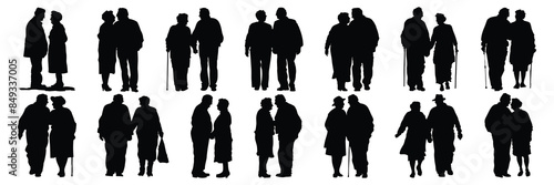 Couple silhouette set vector design big pack of illustration and icon