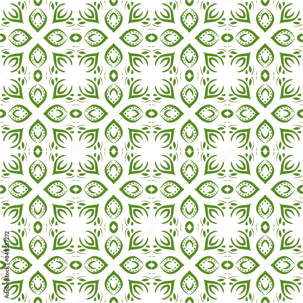 Continuous pattern background in green tones
