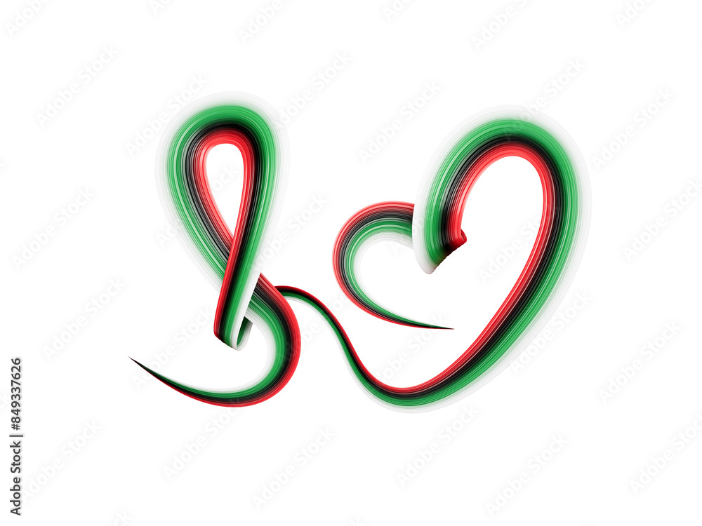 UAE flag in heart Ribbon and awareness ribbon 3d illustration
UAE flag in heart Ribbon and awareness ribbon 3d illustration