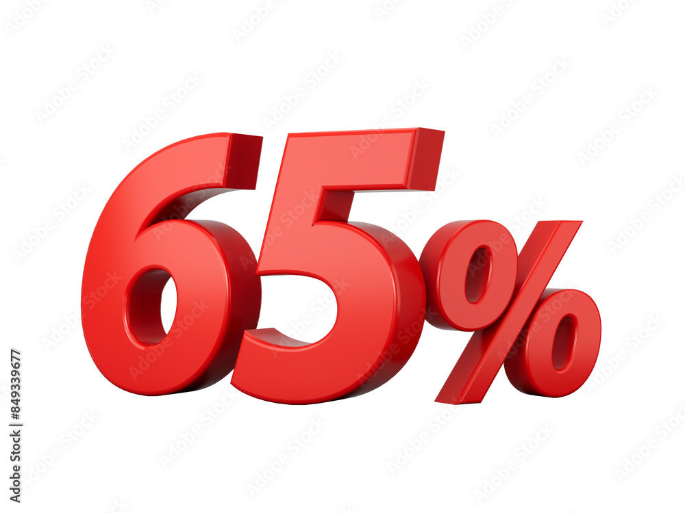 3d Red 65% Sixty Five Percent Sign 3d illustration
3d Red 65% Sixty Five Percent Sign 3d illustration