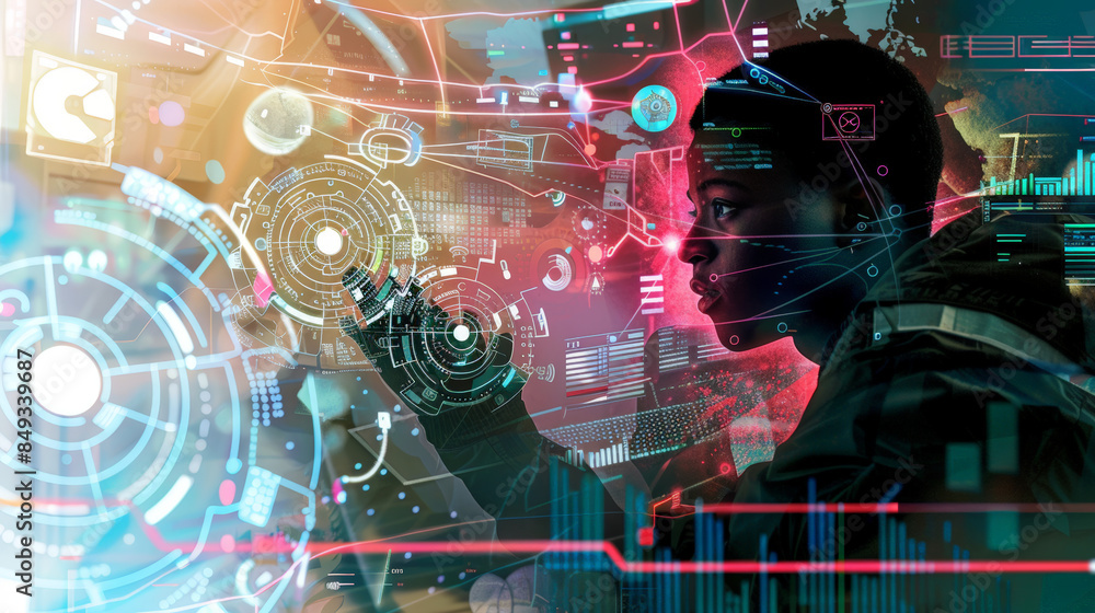 ai cyber security threat illustration black african ai cyber security threat illustration black african