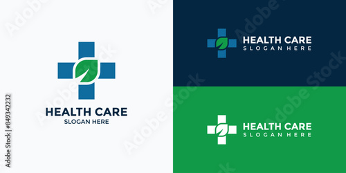 green and blue health and medical logo