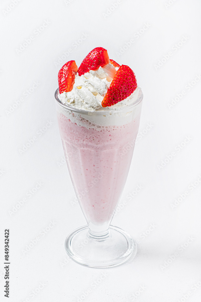 strawberry milkshake on the white strawberry milkshake on the white
