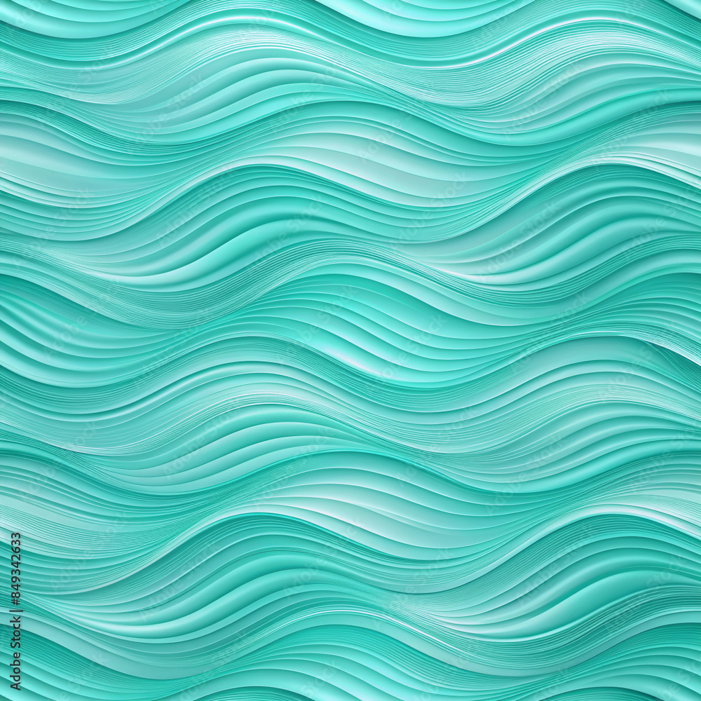Light turquoise with a subtle wave design, generative ai Light turquoise with a subtle wave design, generative ai