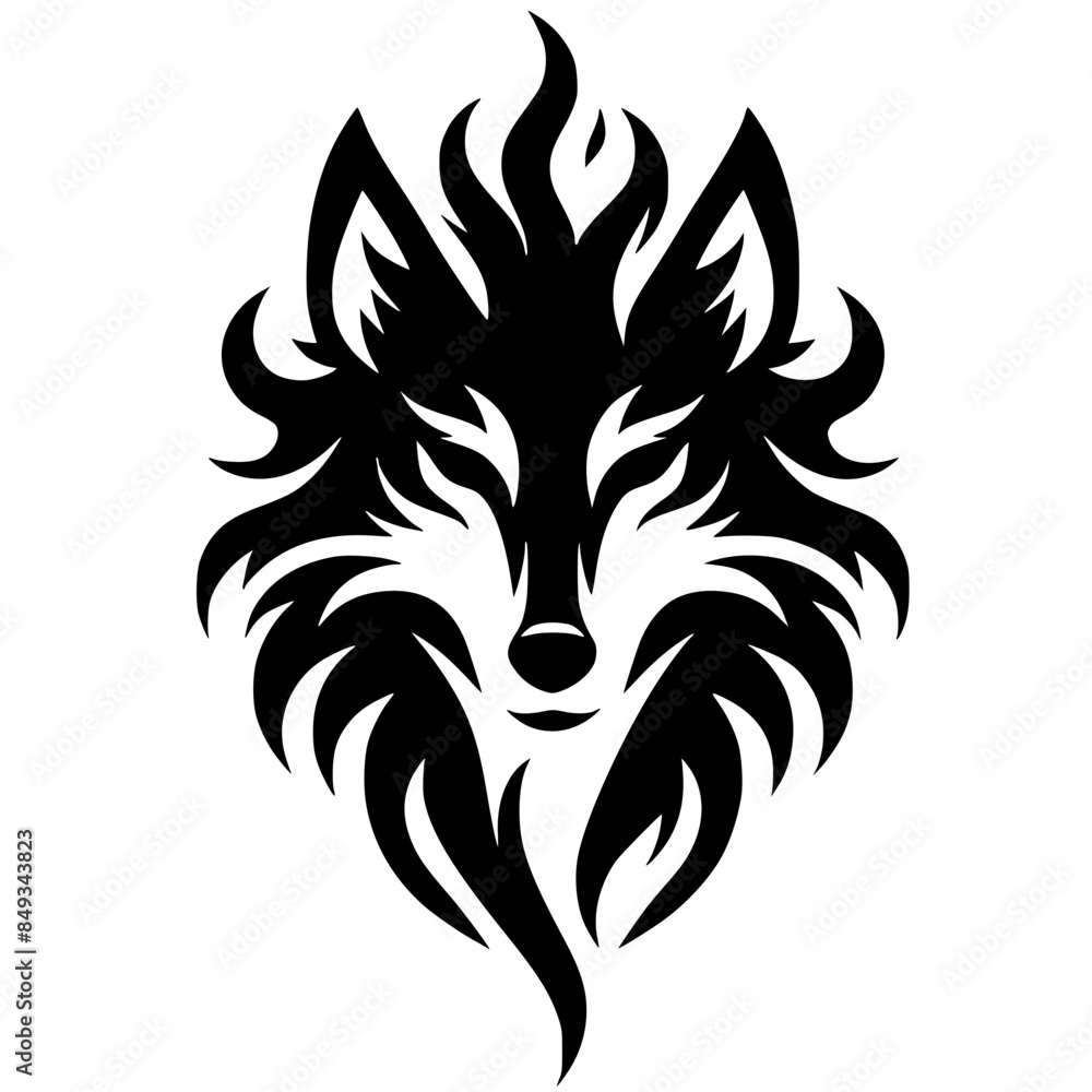 Wolf head tattoo silhouette Wolf head tattoo silhouette