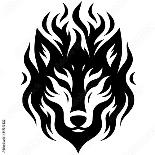 Wolf head tattoo silhouette