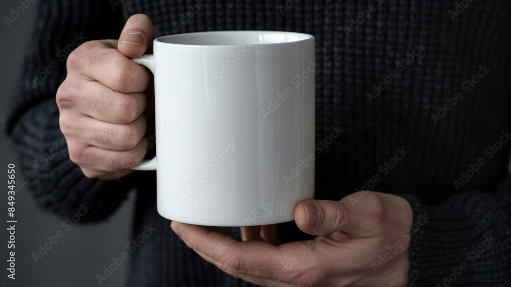 man holding a white coffee cup man holding a white coffee cup