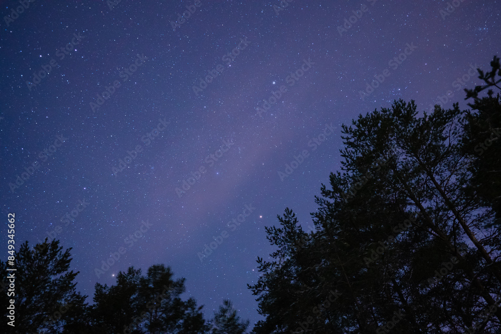 It is night, the sky is clear and we can see the sky in all its splendor from the forests of Estonia, the Milky Way offers us a spectacular and colorful view. It is night, the sky is clear and we can see the sky in all its splendor from the forests of Estonia, the Milky Way offers us a spectacular and colorful view.