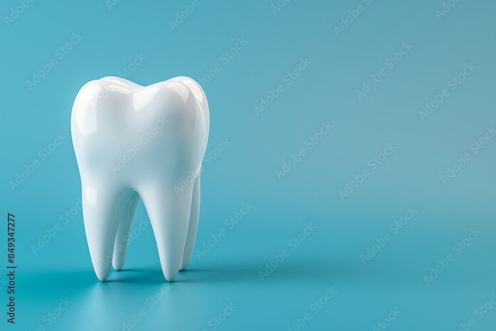 High-quality 3D illustration of a tooth model, perfect for dental and healthcare themes on a clean light blue background. High-quality 3D illustration of a tooth model, perfect for dental and healthcare themes on a clean light blue background.