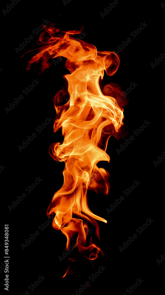 Burning torch fire on a black background. Burning torch fire on a black background.