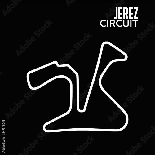 jerez circuit for motorsport and autosport. spain grand prix race track. Black background photo