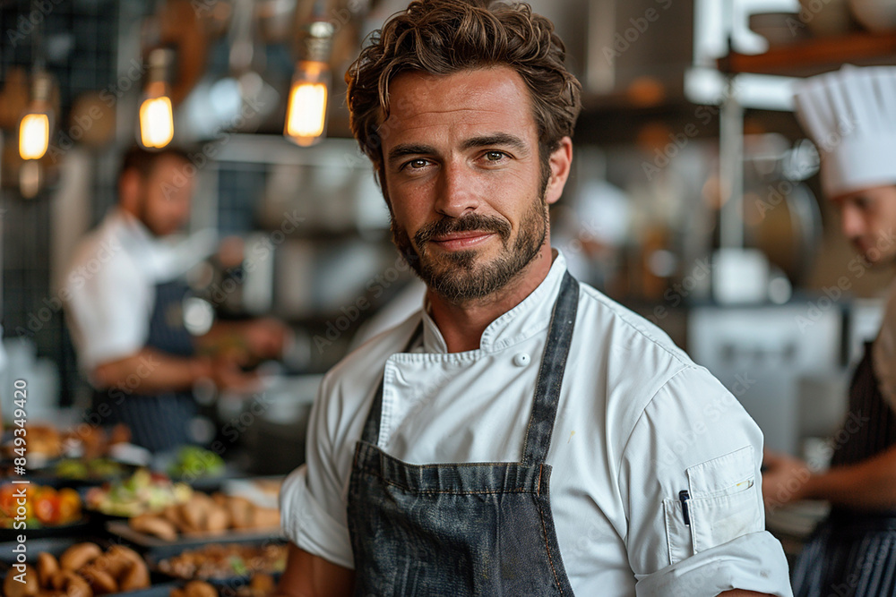 Generative AI - A chef at the kitchen in the restaurant Generative AI - A chef at the kitchen in the restaurant