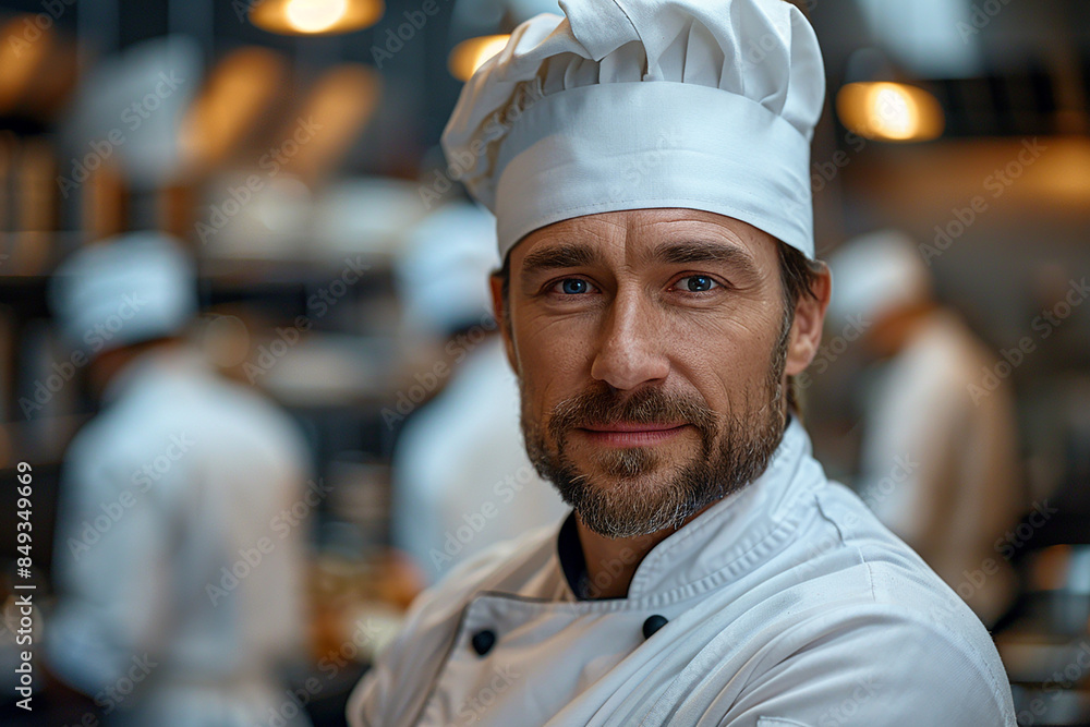 Generative AI - A chef at the kitchen in the restaurant Generative AI - A chef at the kitchen in the restaurant