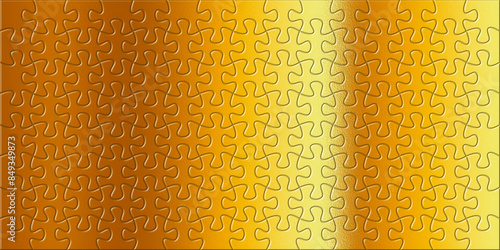 Background texture of gold jigsaw puzzle pieces stock illustration.