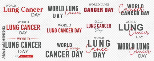 World Lung Cancer Day, typography, calligraphy, text, banner,