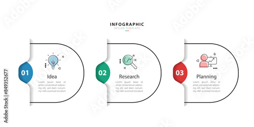 Infographic 3 Step timeline journey, calendar Flat simple infographics design template. presentation graph. Business concept with 3 options, vector illustration.