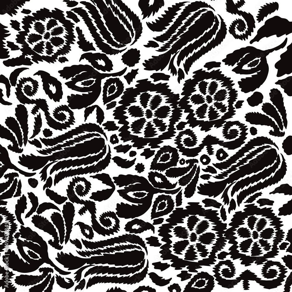 Naklejka premium Hand drawn contemporary art collage with abstract shapes. illustration seamless pattern with modern Scandinavian cut out elements.