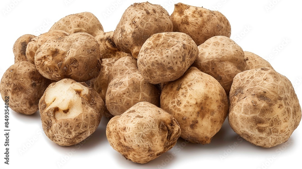 Large Italian white truffle tubers arranged in a group Large Italian white truffle tubers arranged in a group
