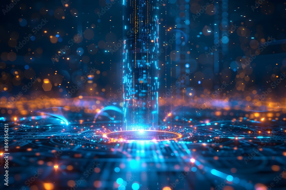 Futuristic holographic data interface Futuristic holographic data interface