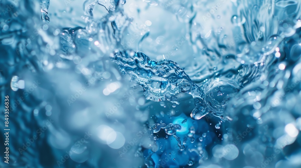 Crystal clear underwater bubbles in serene blue water Crystal clear underwater bubbles in serene blue water