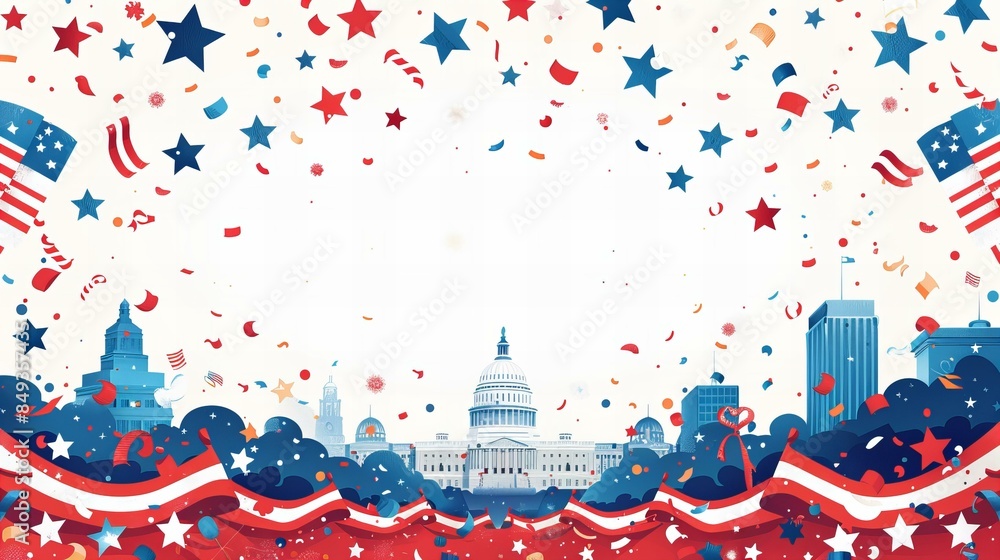 Fototapeta premium Independence day illustration/background