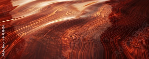 Shiny lacquered wood texture with smooth finish, 4K hyperrealistic photo