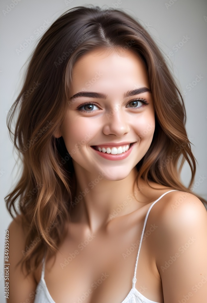 A beautiful 25-year-old girl with a lovely, bright body and a smile on a white background. A beautiful 25-year-old girl with a lovely, bright body and a smile on a white background.