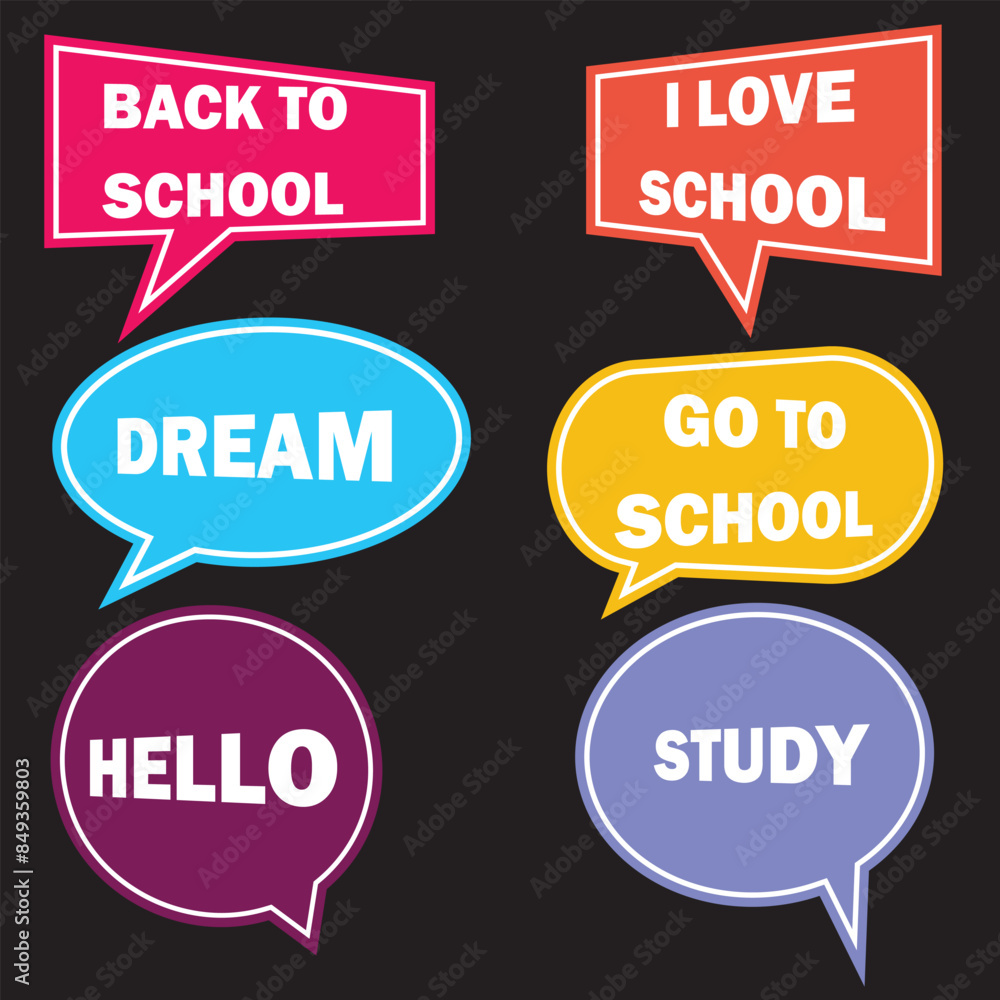 Retro colorful comic speech bubbles set. Comic Speech Chat Bubble Set on white and black background. vector illustration. Retro colorful comic speech bubbles set. Comic Speech Chat Bubble Set on white and black background. vector illustration.