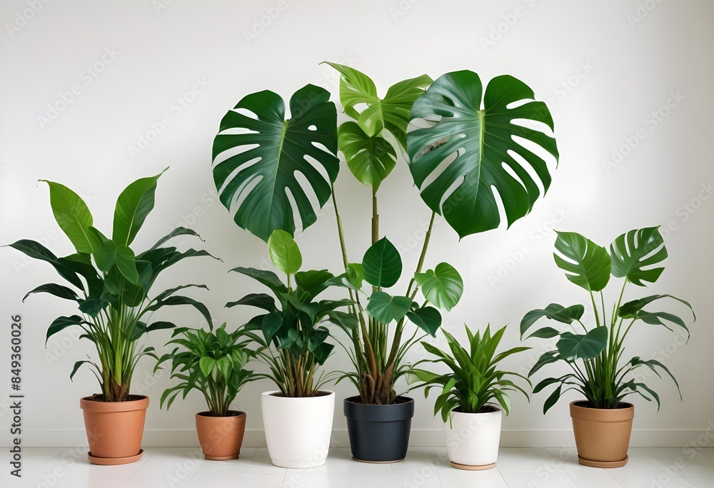 Houseplants png element set on transparent background Houseplants png element set on transparent background