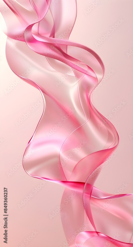 pink ribbon made of glass material with a light background, flowing curves, soft tones, light and shadow effects, abstract shapes, delicate texture, delicate details pink ribbon made of glass material with a light background, flowing curves, soft tones, light and shadow effects, abstract shapes, delicate texture, delicate details