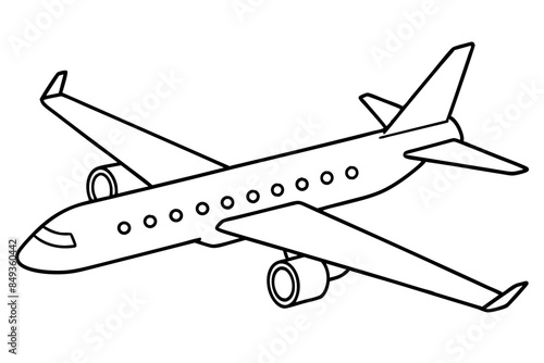 airplane outline vector illustration