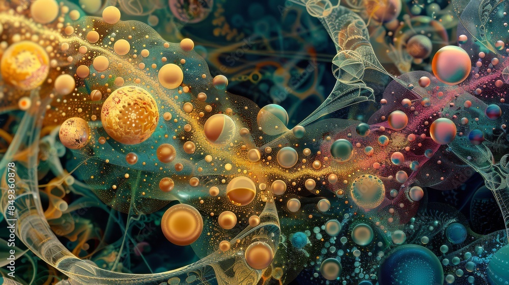 Abstract colorful molecular structure with fluid patterns, depicting scientific concept and complexity. Suitable for science and research themes. Abstract colorful molecular structure with fluid patterns, depicting scientific concept and complexity. Suitable for science and research themes.