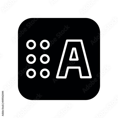 Braille translator color line icon. Web accessibility. Vector isolated element.