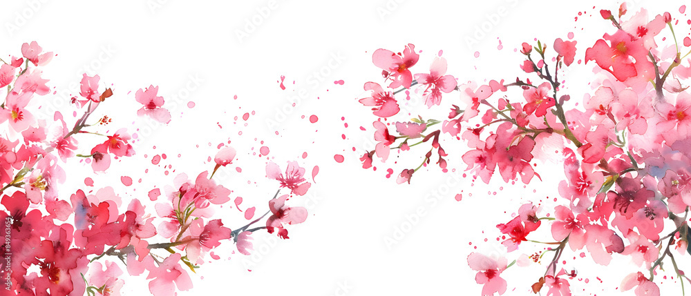 Beautiful cherry blossom branches in full bloom, showcasing vibrant pink petals. Perfect for spring or floral-themed designs. Beautiful cherry blossom branches in full bloom, showcasing vibrant pink petals. Perfect for spring or floral-themed designs.
