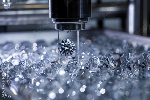 Production of synthetic diamonds in a factory photo