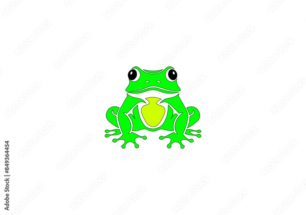 Fototapeta premium Vector illustration of cartoon frog isolated on white background