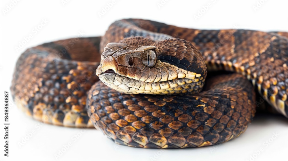 Obraz premium Cottonmouth isolated on white background