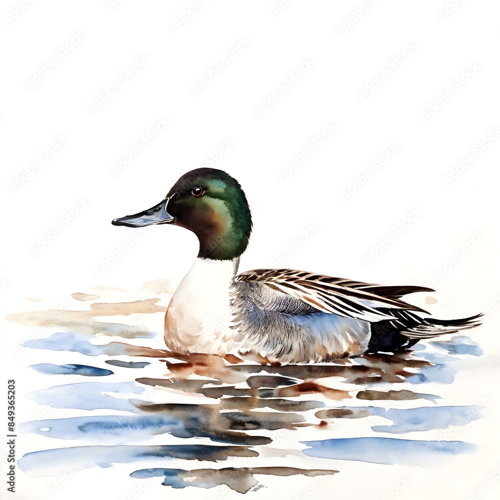 Fototapeta premium Duck in white background
