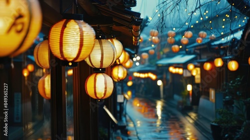 Wallpaper Mural Festive Lanterns  Streets adorned with traditional paper lanterns, especially at dusk or night Torontodigital.ca