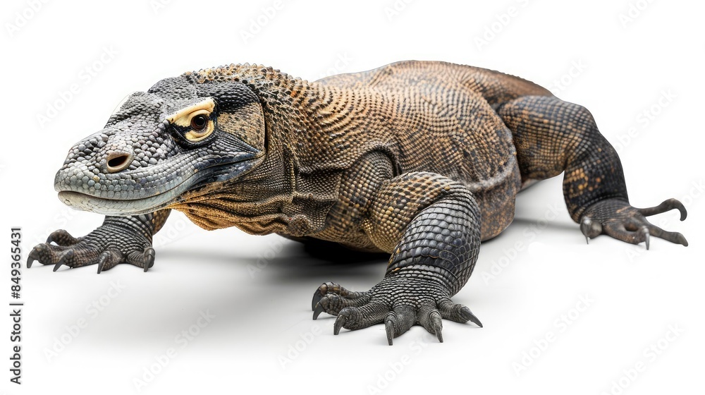 Obraz premium Komodo Dragon isolated on white background