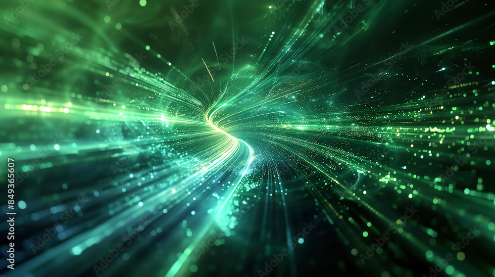 Vibrant green and blue light paths converging in a seamless, futuristic style, creating a captivating presentation slide design; energy transition tone. Vibrant green and blue light paths converging in a seamless, futuristic style, creating a captivating presentation slide design; energy transition tone.