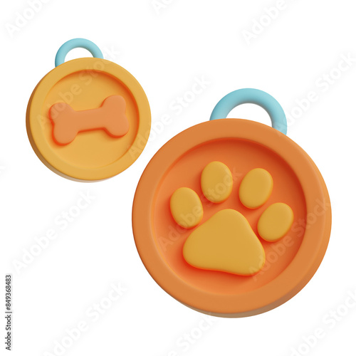 3d pet tag icon