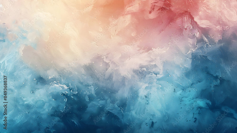 Abstract art featuring a dreamy gradient of blue, pink, and peach tones with a watercolor texture, fluid brushstrokes, and copy space for text or design. Abstract art featuring a dreamy gradient of blue, pink, and peach tones with a watercolor texture, fluid brushstrokes, and copy space for text or design.