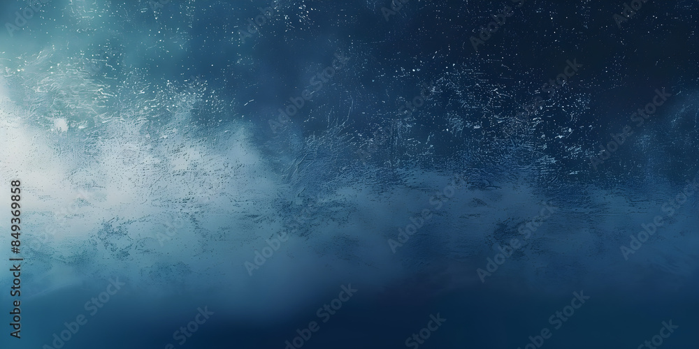 Obraz premium Navy blue grainy gradient background with beige and blue smooth pastel colors, featuring a noise texture effect and ample copy space for text or designs.