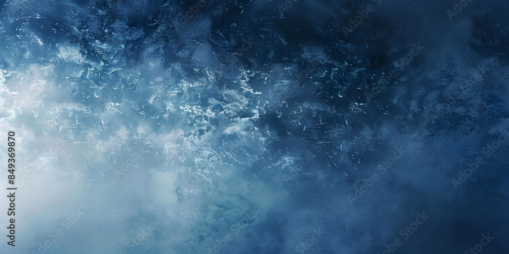 Obraz premium Navy blue grainy gradient background with beige and blue smooth pastel colors, noise texture, and copy space. Ideal for abstract design and atmospheric compositions.
