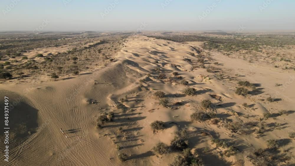 The landscape of the Thar Desert in Northern India The landscape of the Thar Desert in Northern India