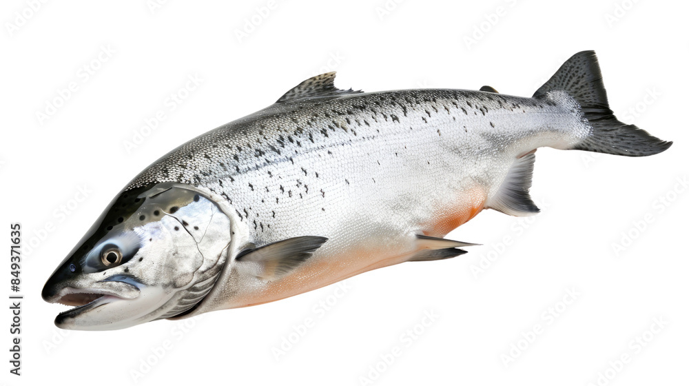 Fototapeta premium Salmon fish on a transparent background